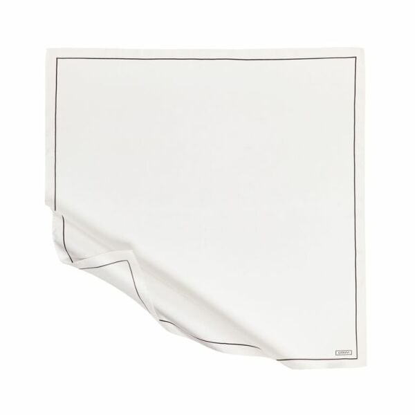 İpekevi Solid Color Striped Twil Silk Scarf 1115 PEARL WHITE