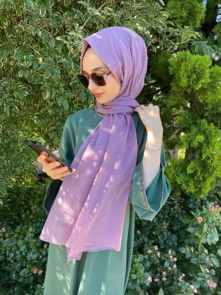 İpekevi Blend Şal - %100 Pamuk Tek Renk şal 06929 İNCİR