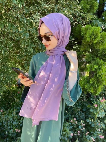 İpekevi Blend 100% Cotton Single (Plain) Color Shawl 06929 FIG