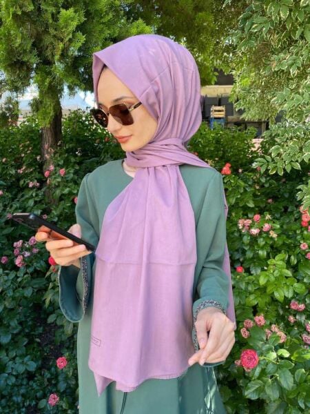 İpekevi Blend Şal - %100 Pamuk Tek Renk şal 06929 İNCİR