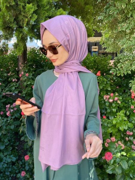 İpekevi Blend 100% Cotton Single (Plain) Color Shawl 06929 FIG