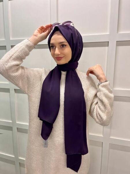 Siyane Scarf Medina Silk Shawl 00737 DARK PURPLE