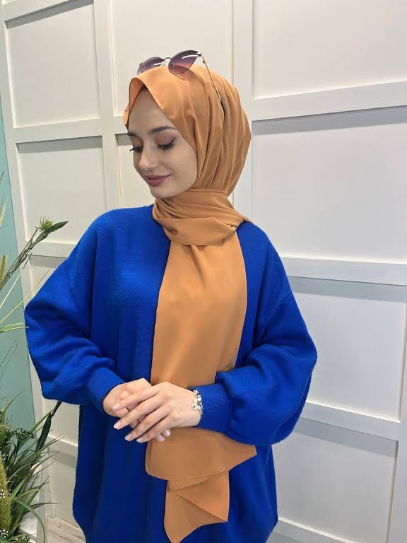 Siyane Scarf Medine İpeği Şal 00737 AÇIK HARDAL