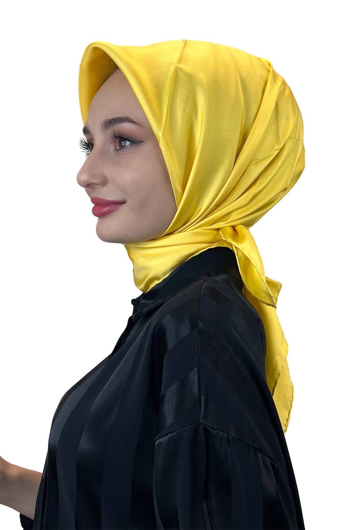 Aker Sezonsuz Tek Renk Tivil İpek Eşarp İE6052713 SARI