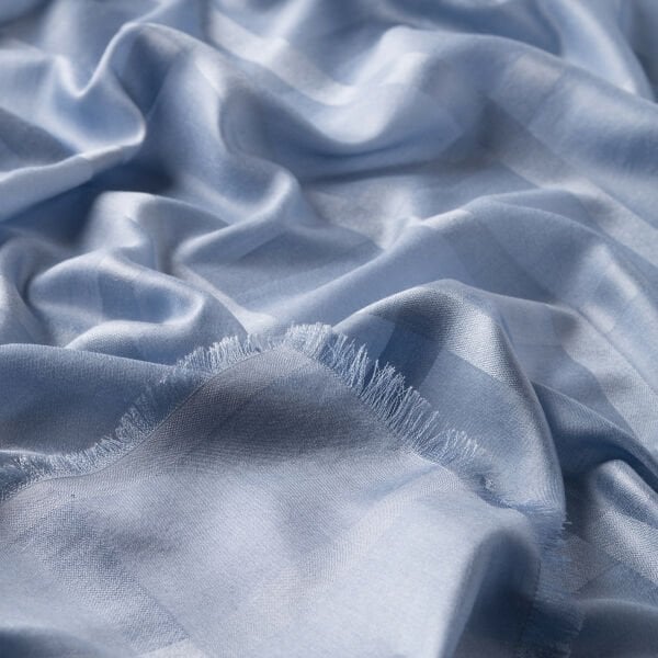 Ipekevi Silk Scarf - Satin Silk 100% Silk Scarf 6780 METALLIC BLUE