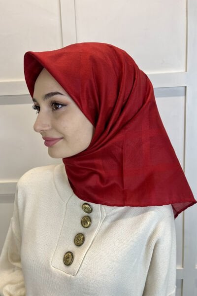 Ipekevi Silk Scarf - Satin Silk 100% Silk Scarf 6780 CLARET RED