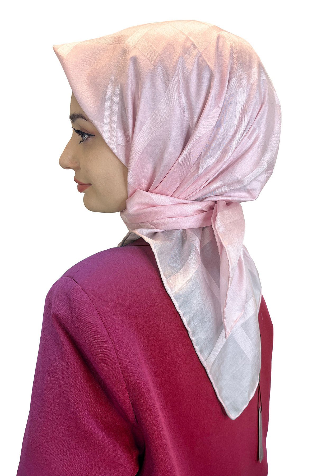 İpekevi İpek Eşarp - Saten İpek %100 İpek Eşarp 6780 TOZ PEMBE