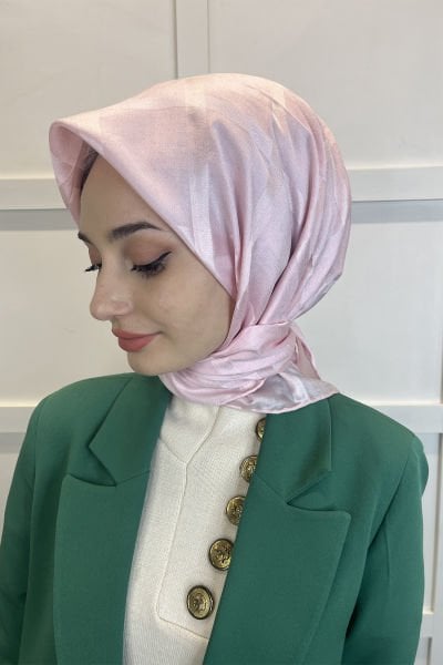Ipekevi Silk Scarf - Satin Silk 100% Silk Scarf 6780 POWDER PINK