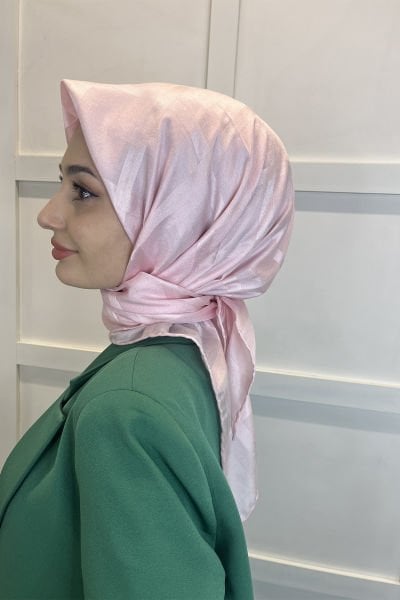 Ipekevi Silk Scarf - Satin Silk 100% Silk Scarf 6780 POWDER PINK