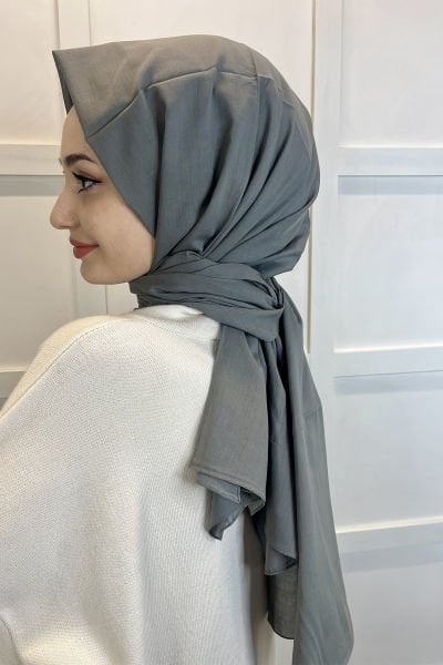 İpekevi Blend Shawl - 100% Cotton Single Color Shawl 06929 ANTHRACITE