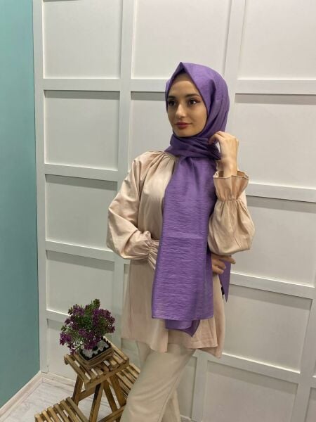 Siyane Scarf Shiny Single Color Jazz Pes Shawl 00514 LILA