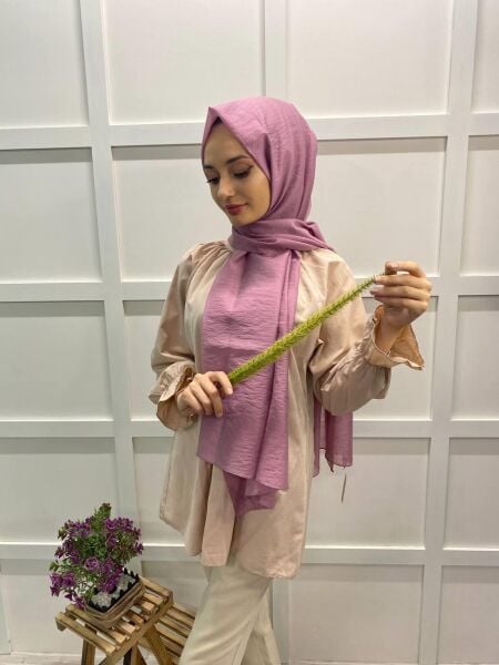 Siyane Scarf Shiny Single Color Jazz Pes Shawl 00514 PUDRA