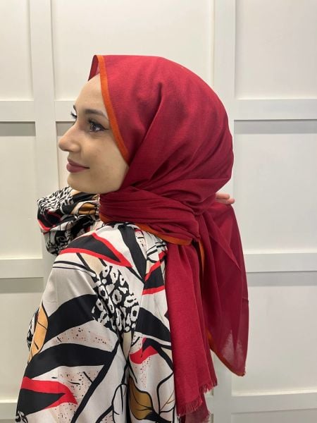 İpekevi Blend Şal - Modal Tek Renk Şal 7323 KIRMIZI