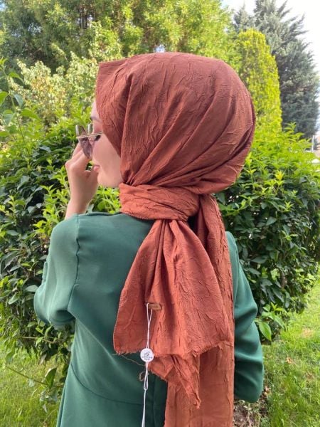 Loryan Scarf Viva Crush Cotton Shawl 00380 COPPER