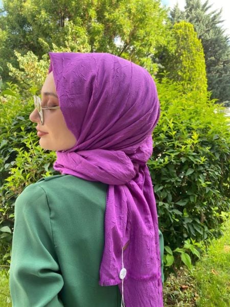 Loryan Scarf Viva Crush Cotton Shawl 00380 PURPLE