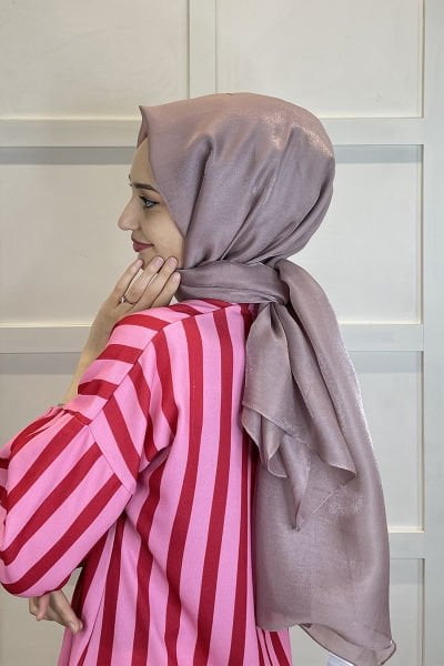 Siyane Scarf Tulle Look Shawl - Diamond Evening Dress Wedding Shawl 00790 LIGHT DRIED ROSE