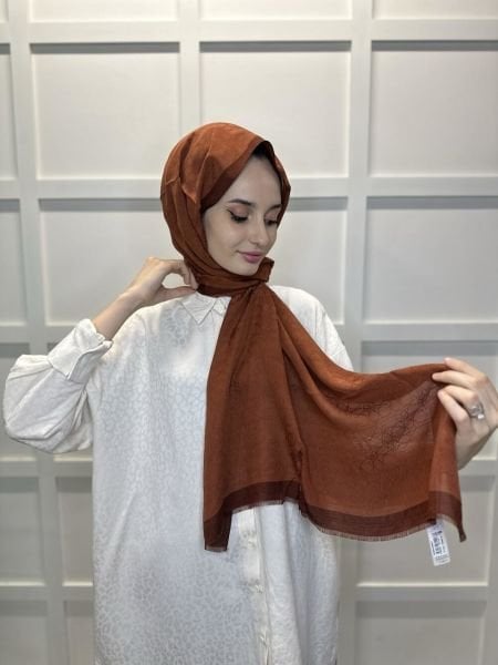 İpekevi Silk Blended 4 Season Monogram Seljuk Shawl 04356 TILE