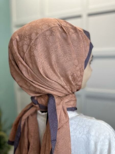 İpekevi Silk Blended 4 Season Monogram Seljuk Shawl 04356 PEACH