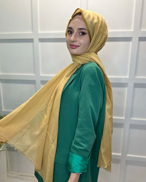 İpekevi Blend Modal Single (Solid) Color Shawl 7323 HARVEST YELLOW