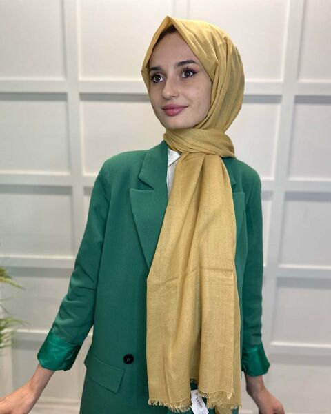 İpekevi Blend Modal Single (Solid) Color Shawl 7323 HARVEST YELLOW