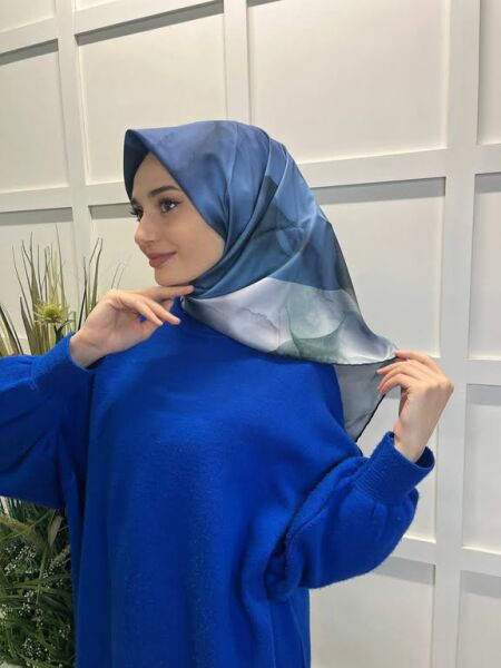 Qoza by İpekevi Rayon Eşarp 87001 LACİVERT FÜME