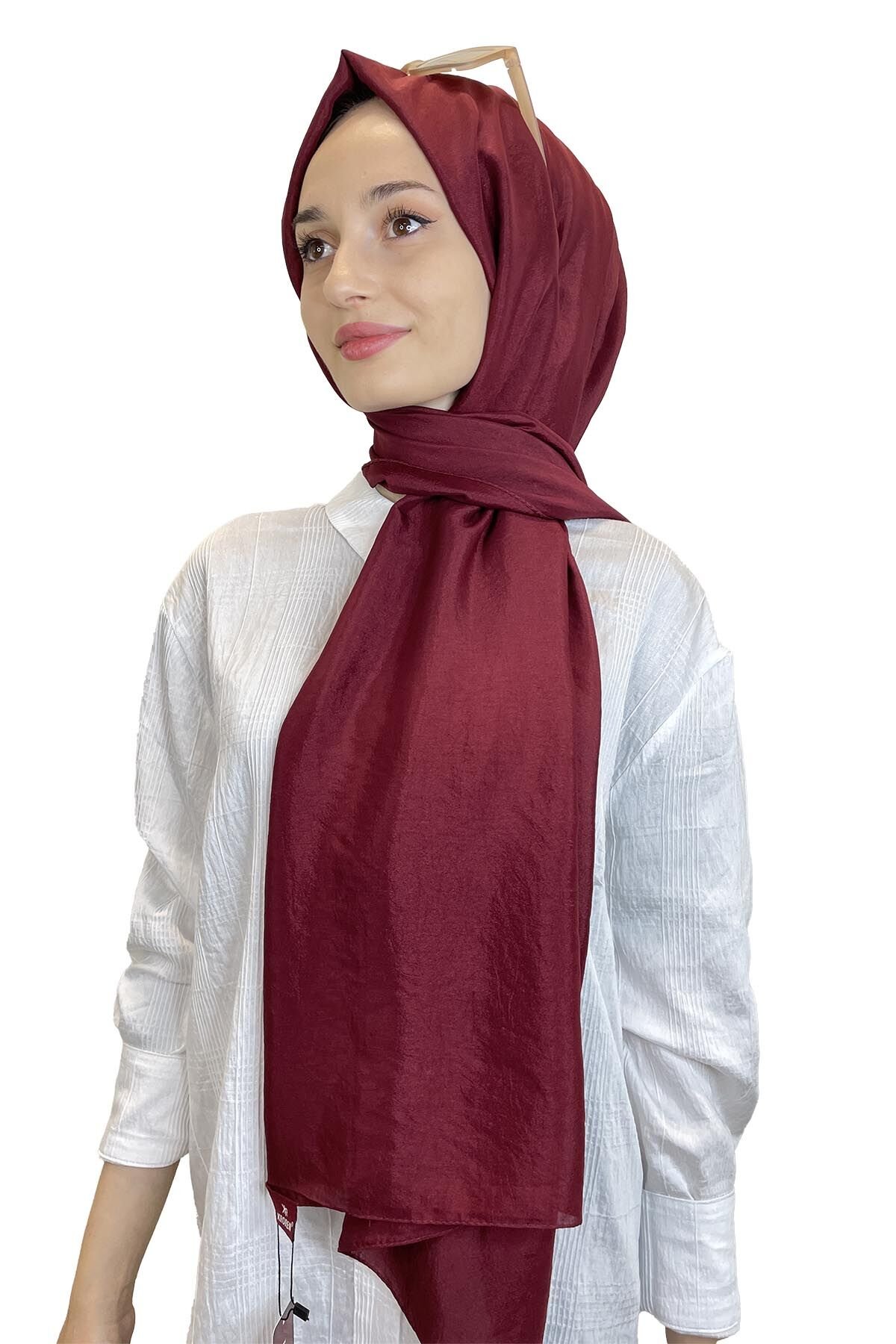 Kroren by Armanda Voile Shawl - Silky Shiny Shawl KR7557 CLARET red