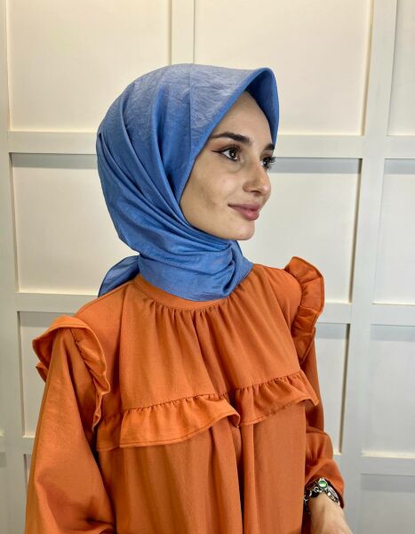 Siyane Scarf İpeksi Vual Eşarp 00949 İNDİGO