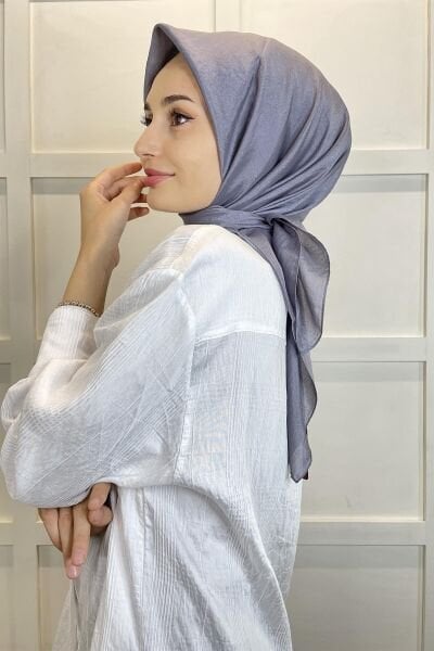 Kroren by Armanda Voile Scarf - Silky Shiny Scarf KR7558 SMOKED