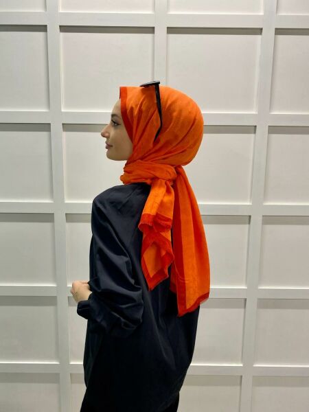 İpekevi Silk Blend 4 Season Monogram Seljuk Shawl 04356 ORANGE