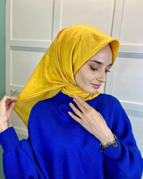 Siyane Scarf İpeksi Vual Eşarp 00949 KOYU SARI