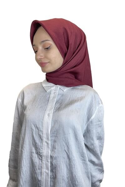 Kroren by Armanda Vual Eşarp - İpeksi Parlak Eşarp KR7558 BORDO
