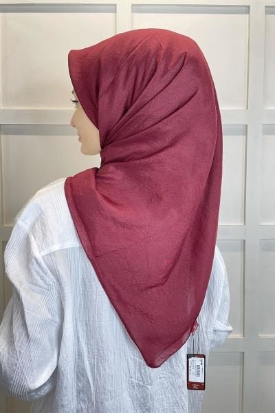 Kroren by Armanda Voile Scarf - Silky Shiny Scarf KR7558 CLARET red