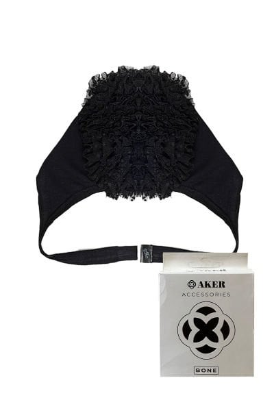 Aker Seamless Ruffle Bonnet - Scarf and Shawl Hijab Topuz Bonnet 5000701 BLACK