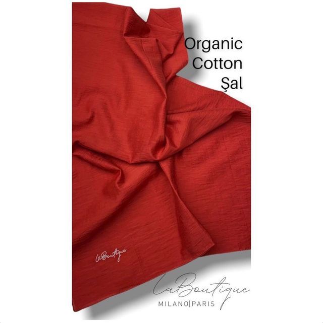 La Boutıque Organıc Cotton Şal KIRMIZI