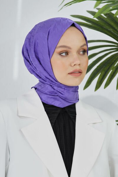 Loryan Scarf Floş Jakar Kazayağı Desen Şal 00952 VERY PERİ