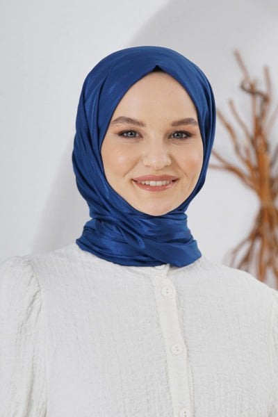 Loryan Scarf Flush Jacquard Tree Bark Pattern Shawl 00953 DARK BLUE