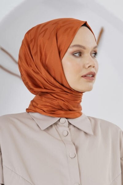 Loryan Scarf Flush Jacquard Tree Bark Pattern Shawl 00953 TILE