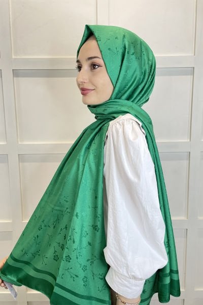Shecarf Jacquard Shawl - Ebruli Floral Patterned Women's Hijab Shawl 011119 BENETTON