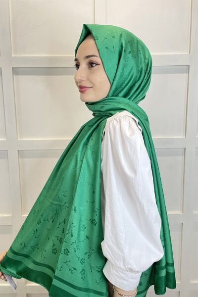 Shecarf Jacquard Shawl - Ebruli Floral Patterned Women's Hijab Shawl 011119 BENETTON
