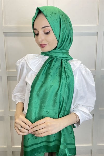 Shecarf Jacquard Shawl - Ebruli Floral Patterned Women's Hijab Shawl 011119 BENETTON