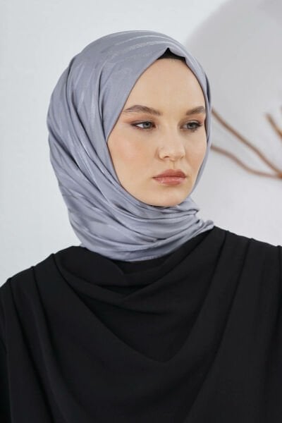 Loryan Scarf Flush Jacquard Tree Bark Pattern Shawl 00953 SMOKED