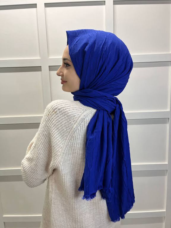 Loryan Scarf Viva Crush Pamuklu Şal 00380 KOYU SAKS