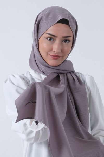 Harem Scarf Jakarlı Şal, Nehir Jakar Şal 01170 KOYU GRİ