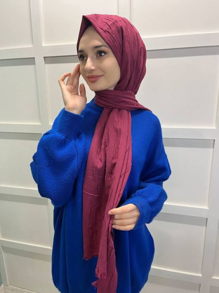 Loryan Scarf Viva Crush Cotton Shawl 00380 CHERRY