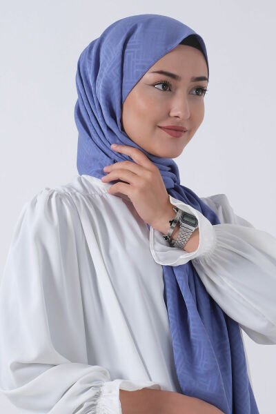 Harem Scarf Jakarlı Şal, Nehir Jakar Şal 01170 İNDİGO