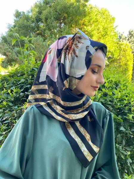 Aker Sport Angel Series Summer Patterned Scarf 7195 BLACK