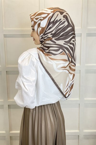 Cardion Digital Print Patterned Scarf Light Yellow - Women's Hijab Scarf LIGHT BROWN