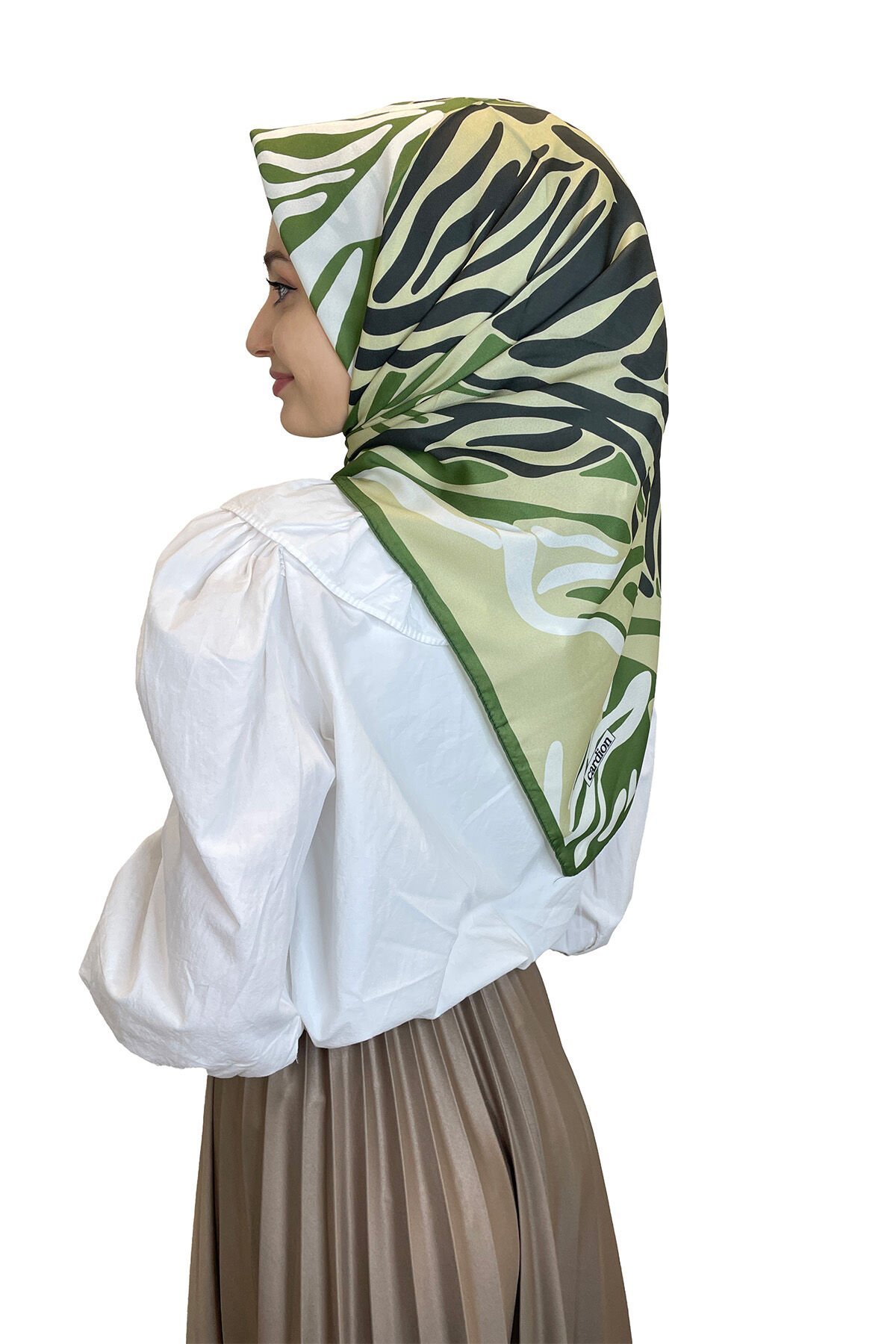 Cardion Digital Print Patterned Scarf Light Yellow - Women's Hijab Scarf KHAKI