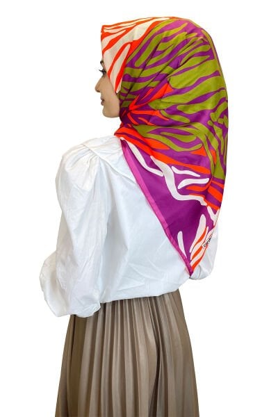 Cardion Digital Print Patterned Scarf Light Yellow - Women's Hijab Scarf FUCHSIA