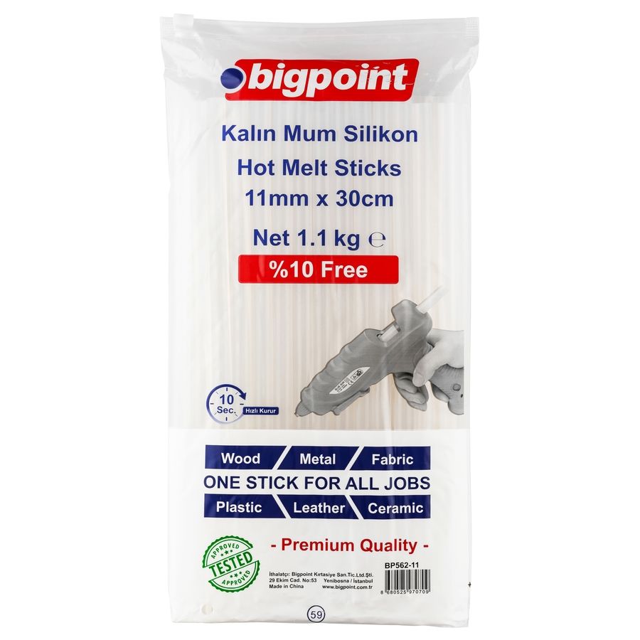 BİGPOİNT BP562-11 MUM ÇUBUK SİLİKON KALIN 11MM X 30CM (1.1 KİLOGRAM)